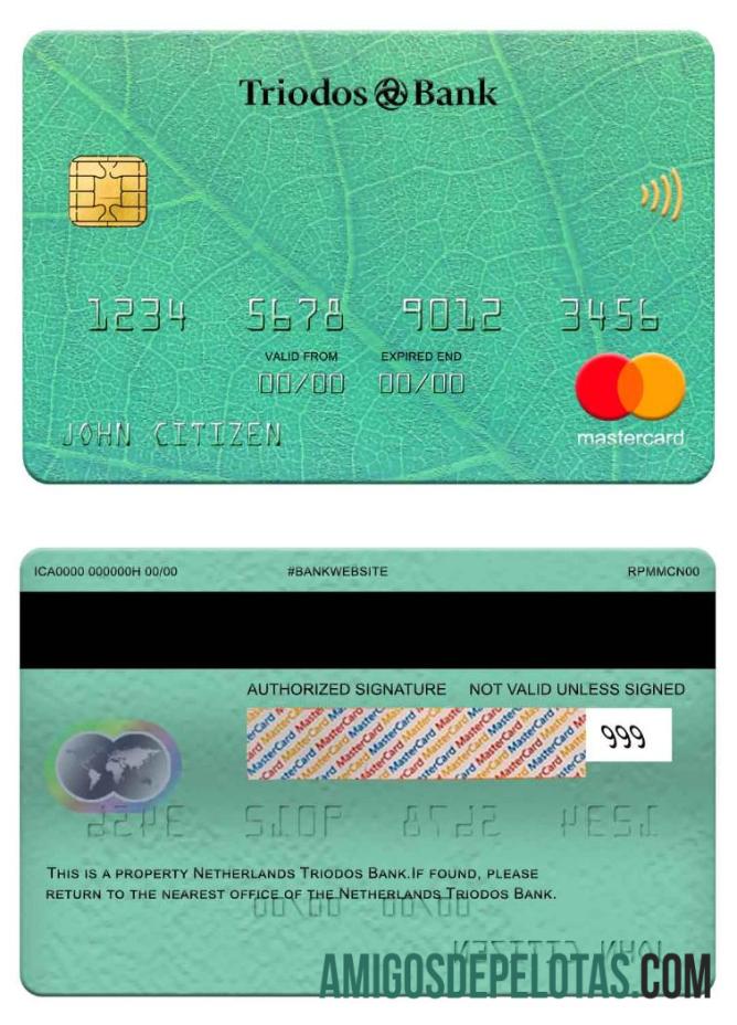 Netherlands Triodos Bank Mastercard sample